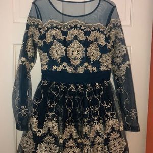 Embroidered Formal Mini Dress